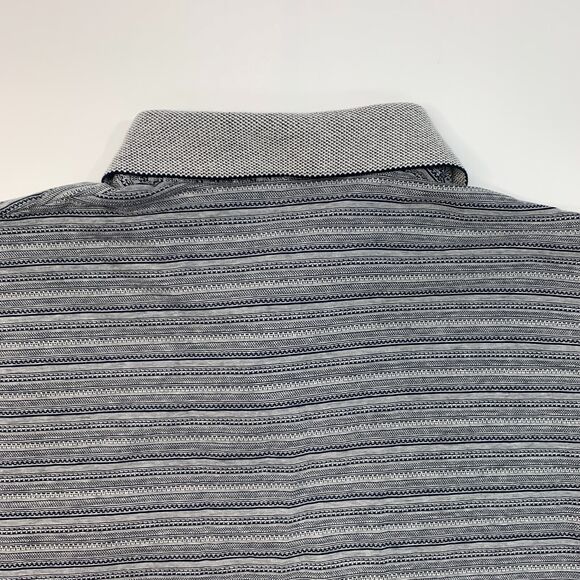 Vintage Palmland Classics Polo Shirt Mens L Large Gray Striped Cotton Blend - Picture 6 of 8